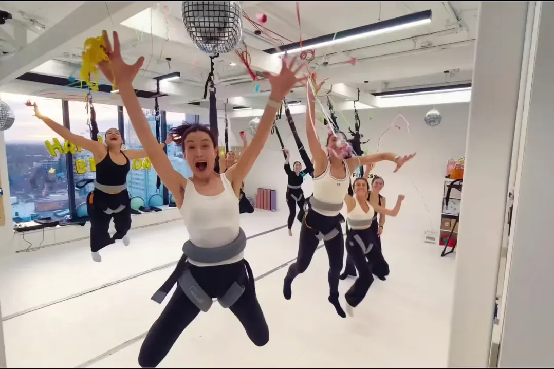 A private bungee fitness party at Funfit Bungee